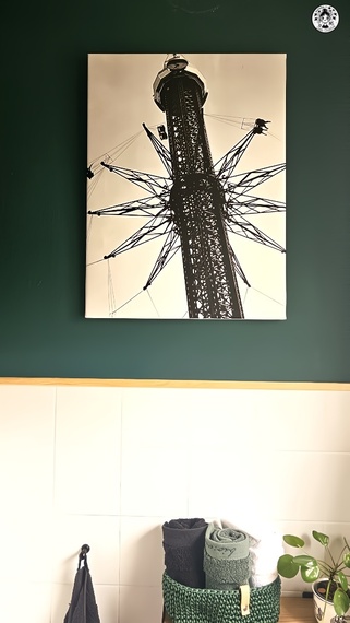 Fotografía en blanco y negro de atracción de feria del Prater en Viena decoración.